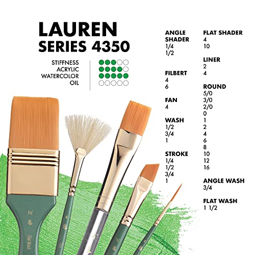 Princeton Lauren Round Brush, Synthetic, Short Handle, Size 8, 1 Count - color: Evergreen, size: Size 8