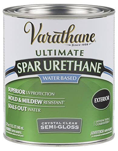 Varathane 250141H Water-Based Ultimate Spar Urethane, Quart, Semi-Gloss - size: 32 oz Brush, style: Semi-Gloss