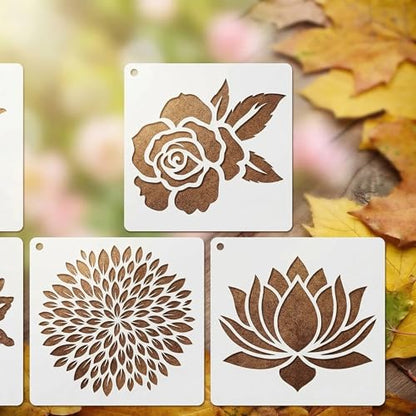 80 PCS Flower Painting Stencils Reusable Templates for Crafts & Painting on Wood, Canvas, Glass & Walls