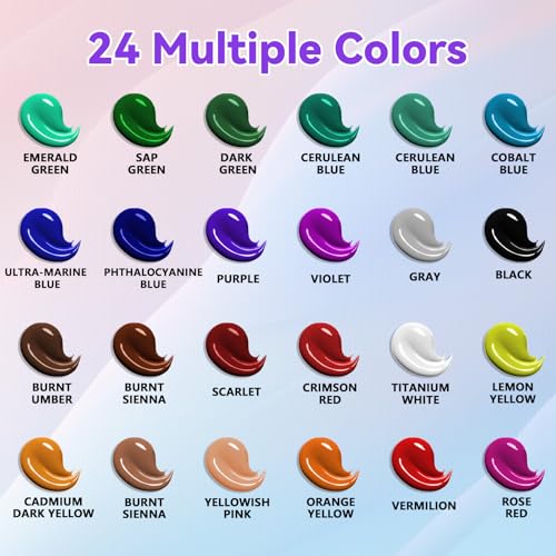 Painting Kit for Kids 6-12 Paint Set for Kids with 24 Acrylic Paint | Paint Supplies Set for Kids Adults with Paint Brushes Canvas Panels