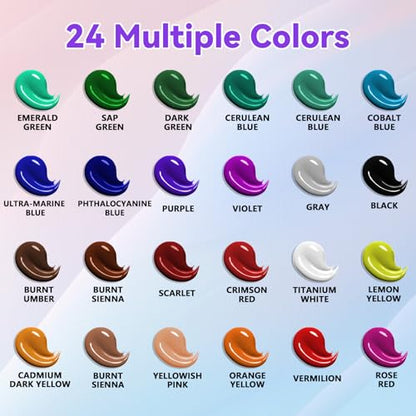 Painting Kit for Kids 6-12 Paint Set for Kids with 24 Acrylic Paint | Paint Supplies Set for Kids Adults with Paint Brushes Canvas Panels