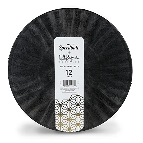 Speedball Sanyour Signature 12 Inch Round Pottery Wheel Bat, Black, for Ceramics and Clay Work - color: Black, size: 12 Inch Round