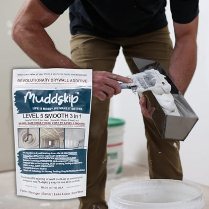 Smooth Drywall Additive Powder, 2lbs Bag| Level 5+ Finish, No Sanding Required, Same-Day Wet-on-Wet Coats | Made in USA