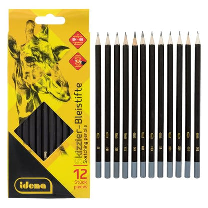 Idena 23906 Sketching Pencils Assorted Hardness Levels Pack of 12