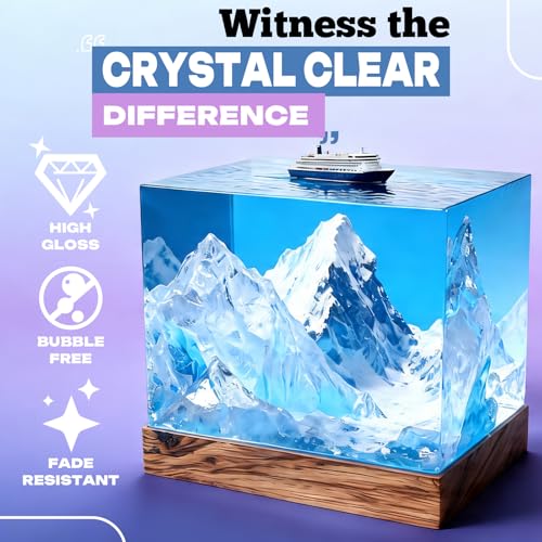 3.3 Gallon Deep Pour Epoxy Resin, Epoxy Resin Kit 2-4 Inch 2:1 Deep Pour Resin Epoxy Clear Kit Bubble Free Crystal Clear for River Table, Art Crafts, Flowers, Wood, DIY - size: 3.3Gallon