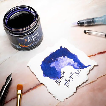 Private Reserve Premium Fountain Pen Ink, 60ml Bottle, Black Magic Blue | Premium fountain pen ink with smooth flow, rich color, and reliable everyday writing performance. - color: Black Magic Blue