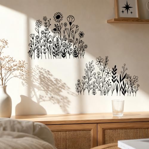Large Floral Stencils for Painting on Crafts Wood Wall Reusable Templates - style: Floral plants
