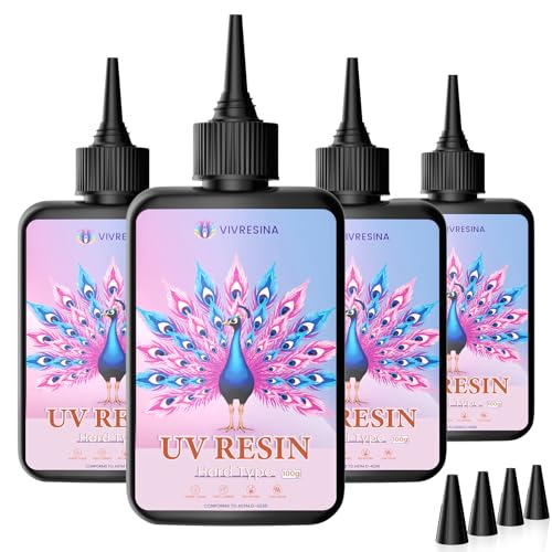 UV Resin 400 Grams Crystal Clear Hard Type Fast Curing No Yellowing Low Odor for Art Craft Coating Jewelry Making
