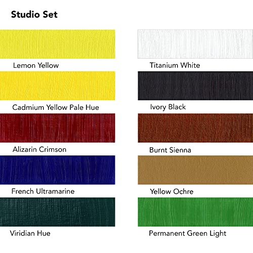 Daler-Rowney Georgian 10-Tube Studio Artist Oil Paint Set - Painting Set for Canvas Paper and More - Oil Painting Supplies for Artists and Students - Oil Paints for All Skill Sets - style: 10 Pack Studio