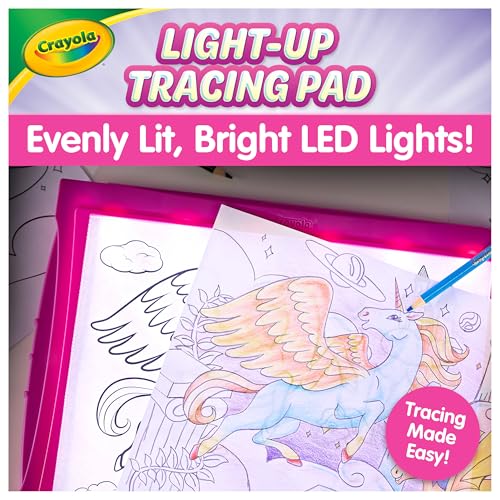 Crayola Light Up Tracing Pad Pink, Best Birthday Gifts for Girls & Boys, 6, 7, 8 Year Olds, Kids Toys, Light Box Art Kit for Kids [Amazon Exclusive] - style: Pink