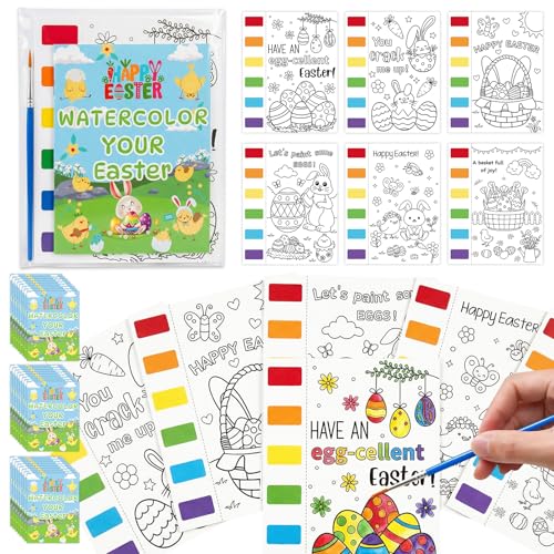 144 Pcs Easter Day Watercolor Coloring Books Easter Party Favors Religious Gifts Art and Crafts Well-Packaged Classroom Reward Prizes School Activity - color: Easter, size: 144