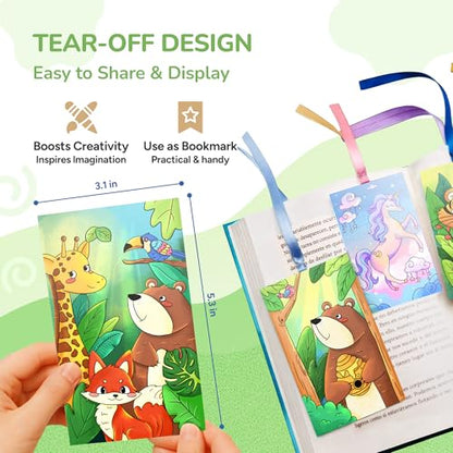 JoyCat 2 Pack Pocket Paint with Water Coloring Books for Kids, Art & Craft Activity Toy Set, Creative Travel & Home Painting Kit, Gifts for Girls & Boys Ages 3-8 (Magical Pony & Animals) - style: 2 Pack - Magical Pony & Animals