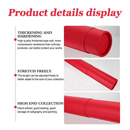 Poster Carrying Case Paper Drawing Mailing Tubes Shipping Calligraphy Painting Document Tubes Pull out Artwork Poster Blueprints Tube Holder Red Construction Paper Roll - color: Red 2, size: 35X6cm