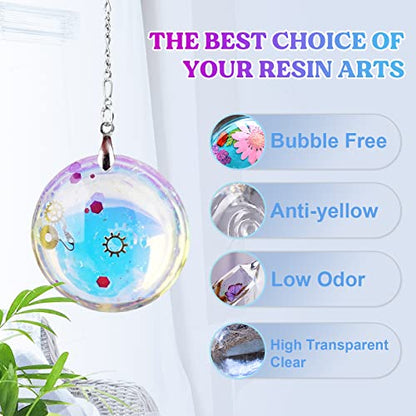 LET'S RESIN UV Resin, 1500g Odorless, Low Shrinkage, Clear Ultraviolet Epoxy Resin with Silicone Measuring Cups, for Jewelry, Molds, Craft Decoration - size: 1500g