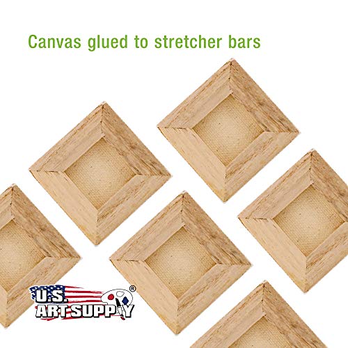 U.S. Art Supply 3x3 Mini Canvases for Painting, 72 Pack Bulk Small Stretched Artist Canvas Professional Primed - Ideal for Arts & Crafts | Small Stretched Artist Canvas Professional Primed - Ideal for Arts & Crafts - size: 3" x 3" - Pack of 72