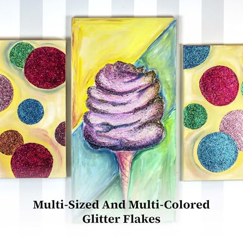 DecoArt Galaxy Glitter Rainbow Acrylic Paint Set – 9 Bottles (2 fl oz) – Bright Multicolor Glitter Paints for Crafting, Art Projects & Creative DIY Crafts - color: Rainbow Glitter