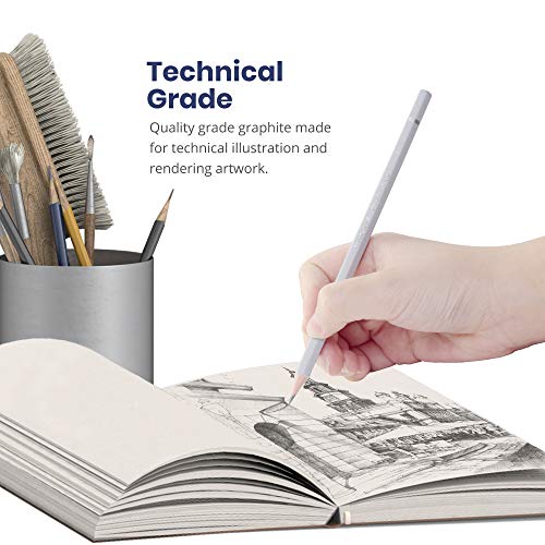 Pacific Arc Premium Graphite Drawing Pencils for Artists - Professional Pencils for Drawing, Drafting, Sketching and Shading - Great Non Toxic Art Supplies Set for Adults and Kids