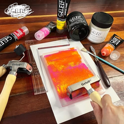 GELELF Gel Printing Plate 16" x 20" Big Gel Plates for Monoprinting -Printmaking Art Supplies for Card Making, Book Press, Journaling, Scrapbooking - size: 16" x 20" | 40.5 x 50.8 cm