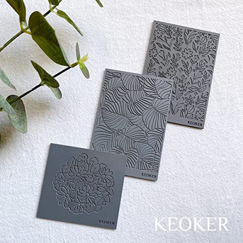 Keoker Polymer Clay Texture Sheets, Clay Texture Mat for Making Earrings Jewerly, Polymer Clay Earrings Tools (Floral A) - color: Floral A