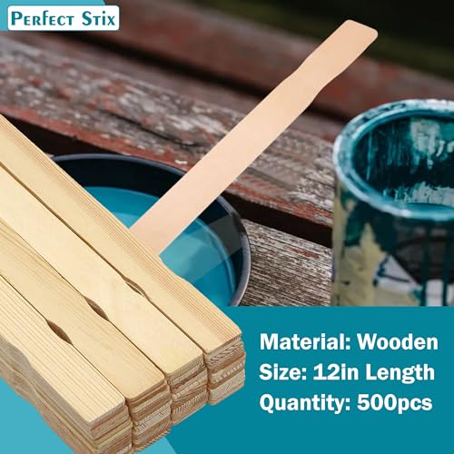 12" Wooden Paint Paddles - Mixing Sticks -Epoxy Stirrers- Pack of 500ct - size: 12"-Pack of 500ct