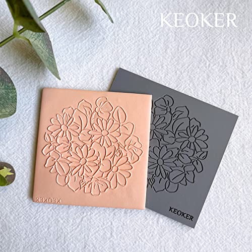 Keoker Polymer Clay Texture Sheets, Clay Texture Mat for Making Earrings Jewerly, Polymer Clay Earrings Tools (Floral B) - color: Floral B