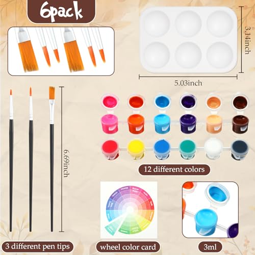 6 Pack Pre Drawn Canvas for Painting Pre Printed Canvas Kit 8 x 10 Inch Stretched Cotton Paint and Sip Set for Adults Couple Party Graduation Summer Date Night(Thanksgiving) - style: Thanksgiving