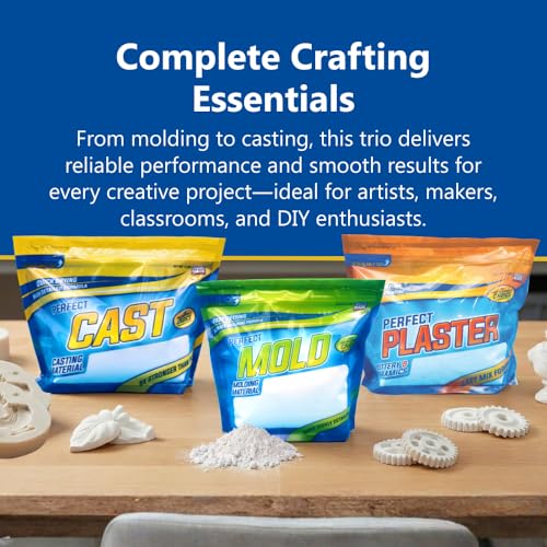 Perfect Mold Alginate Molding Material, Non-Toxic Mold Making Powder for Life Casting, Hand Casting, Baby Footprints, Face & Body Molds, USA Made, 6 x 1.5 lb Bag - size: 9Lb