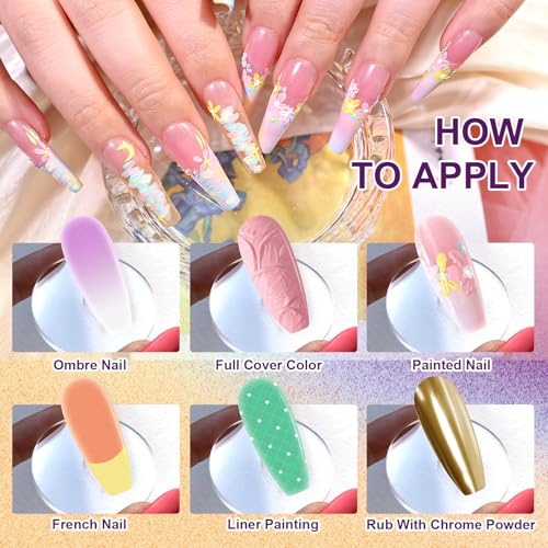 Gradient Painting Gel, 9 Colors Ombre Gel Nail Polish for 3D Nail Sculpting Gel Painting Effect Pigment Pat Nails Aura Nails, French Manicure Long Lasting Home Salon Nail Art Easter Egg - color: Easter Egg