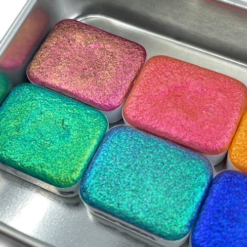 IUILE Handmade Watercolor Paints - Rainbow CS Quarter Pan Set (8 colors) - color: Rainbow CS