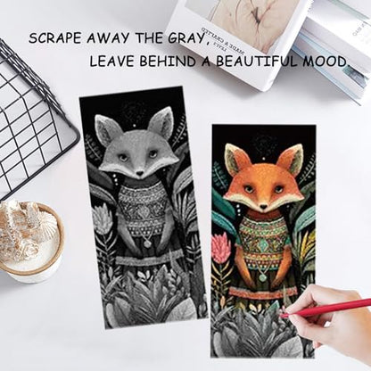 Scratch Art Bookmarks 24 Sheet Making Kit Paper - style: Animal Bookmark II