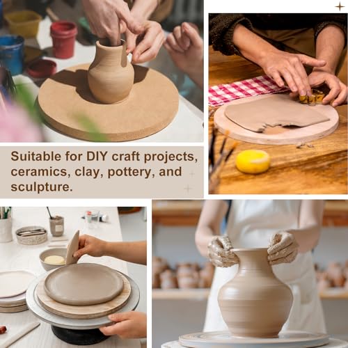 MECCANIXITY 6 Pcs Clay Wedging Board for Pottery, 5.9 Inch Round Pottery Wheel Bats 9mm Thick Clay Mat Ceramic Drying Slab for Ceramics Making - size: 5.9 Inch