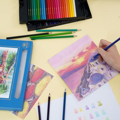 Coloured Pencils Oil Base Professional Grade Vibrant Colour Lead Pre-Sharpened With Sharpener color pencil colored pens