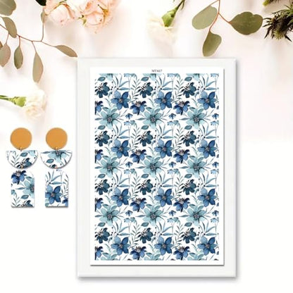 20 Pcs Clay Transfer Paper for DIY Art Crafts, Colorful Bloom Flowers 4 Pattern Design Water Polymer Clay Transfer Sheets Transfer Paper for Polymer Clay Jewelry Earrings Making Supplies 5.82X3.93" - color: 4 Patterns Sets