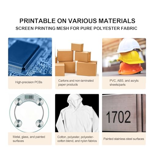 OTGMGCB 1.27m x 2m Silk Screen Mesh, Professional Screen Printing Screens, High-Definition Mesh Stencil for T-Shirt, Paper & Fabric Printing (100mesh/39T)