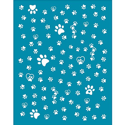 OLYCRAFT Clay Stencils Dog Paw Pattern Non-Adhesive Silk Screen Printing Stencils Reusable Cloud Mesh Stencil Transfer Washable Stencil for Polymer Clay Jewelry Earring Making 5x4 Inch - color: Dog Paw