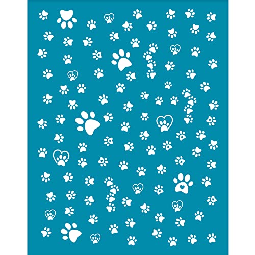 OLYCRAFT Clay Stencils Dog Paw Pattern Non-Adhesive Silk Screen Printing Stencils Reusable Cloud Mesh Stencil Transfer Washable Stencil for Polymer Clay Jewelry Earring Making 5x4 Inch - color: Dog Paw