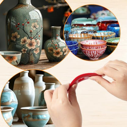 4 PCS Silicone Pottery Ribs, Soft Silicone Sculpting Tools, Multicolor and Multishape Pottery Ribs Mud Tools for Shapes Sculpting, Mud, Trimming, Throwing