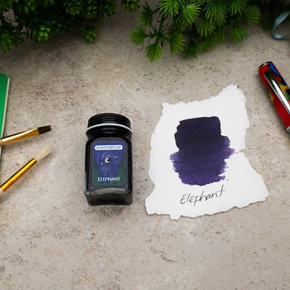 Monteverde Jungle Fountain Pen Ink, 30ml, Elephant (Dark Blue) | Animal-inspired fountain pen ink with bold color, smooth flow, and creative writing personality. - color: Elephant (Dark Blue)