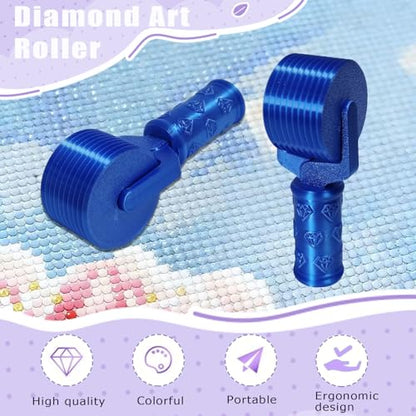 Jzzuau Diamond Art Roller Tool, Professional Gem Painting & Diamond Art Press Roller, Easy-Grip Ergonomic Handle for Crafts and Smooth Pressing - color: Blue
