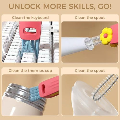 3 in 1 Cup Lid Gap Cleaning Brush Set, Multifunctional Bottle Cleaner Brush, Cleaner Brush Set for Tight Spaces, Bottle Gaps, Straws, Tumblers, Travel Mug Caps(3 PCS)