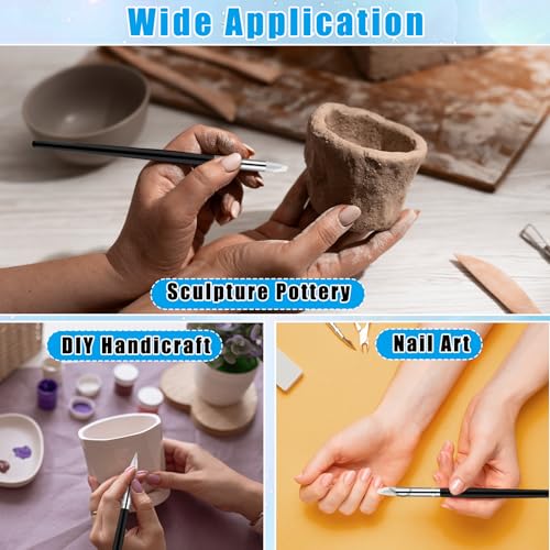 15 Pcs Silicone Paint Brush Black Silicon Color Shapers Brushes for DIY Handicraft Professional Silicone Sculpting Tools Flexible Clay Sculpture Tools for Drawing Sculpture Nail Design（3mm/5mm/8mm）
