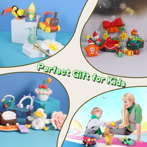 EDIFON Air Dry Clay Kit, 36 Colors Modeling Clay with Tools, Ultra Light, Safe and Non-Toxic, Ideal Gift for Kids (36 Colors+ Tools) - color: 36