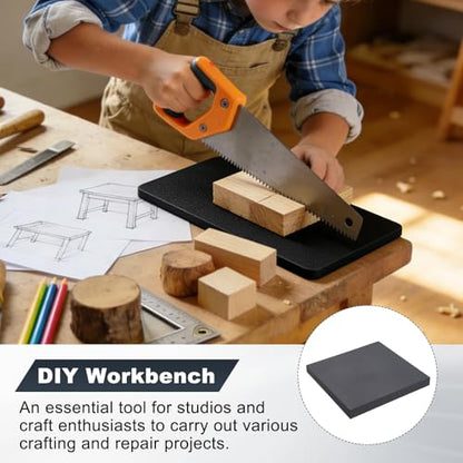 HARFINGTON Rubber Bench Block 7.8"x7.8"x0.8" Black Rubber Stamping Block Square Anti Vibration Pads for Jewelry Making Hammering Shaping Chasing Flattening Metals - size: 7.8"x7.8"x0.8"