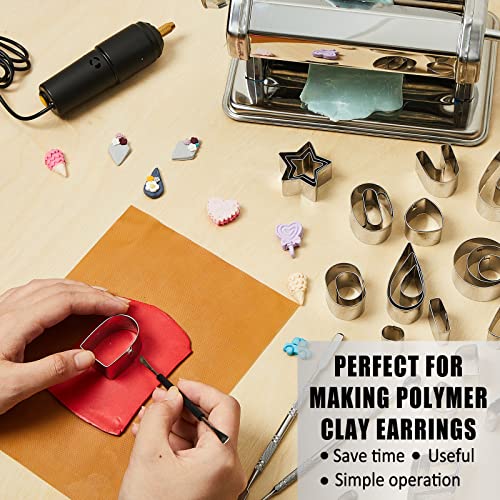 Amylove 51 Pcs Polymer Clay Press Machine Set 36 Pcs Polymer Clay Cutters for Jewelry Making with Usb Electric Mini Portable Handheld Drill 10 Clay Mats 3 Clay Sculpting Tools for Clay Earring Kit DIY