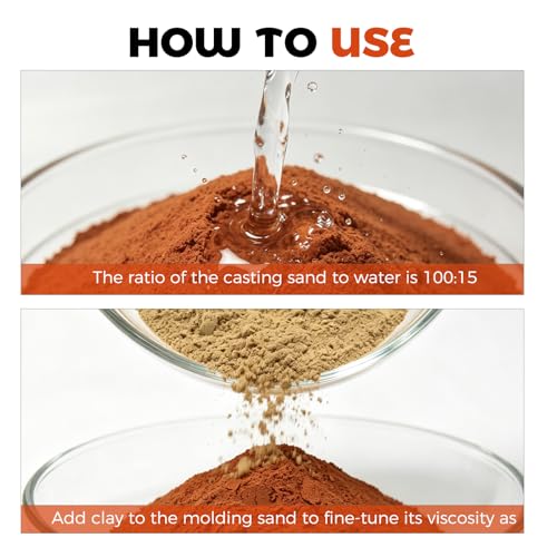 5.5LB Casting Sand Kit with 0.22LB Viscosity Soil, Oil-Free Foundry Sand for Metal Casting & Jewelry Making, for Silver, Copper, Bronze, Reusable Molding Clay (5.5, Pounds)