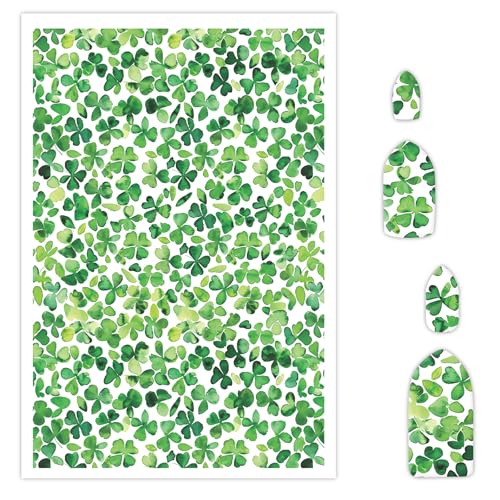Clover Transfer Paper for Polymer Clay, 10 Pcs Water Transfer Sheets for Polymer Clay, Watercolor Exquisite Leaf Polymer Clay Transfer Paper for DIY Art Jewelry Earrings Necklaces Pendants 5.82X3.93in - color: Clover