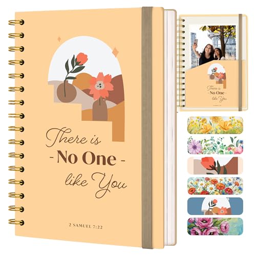 Only Zest Hardcover Blank Christian Notebook – 140 Pages, No One Like You | Lined Pages with Bible Verse Cover – Inspirational Writing Spiral Notebook for Bible Study and Prayer - color: No One-Yellow