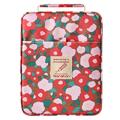 qianshan Pencil Case Holder Slot - Holds 260 Pencils or 180 Gel Pens with Zipper Closure,Large Capacity Polyester Pen Organizer for Watercolor Pens or Markers Coffee Abstract Flower - color: 260-coffee abstract flower