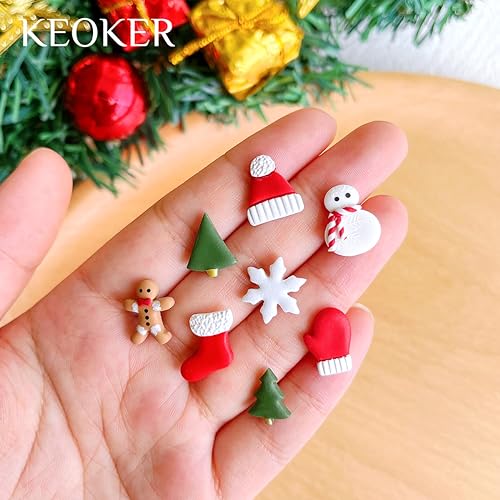 KEOKER Christmas Polymer Clay Cutters - 10 Shapes, Christmas Tree Cutters for Polymer Clay Earrings - color: studs clay cutters
