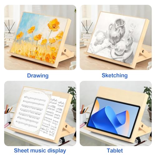 Kids Tabletop Art Easel with Paper Roll Dispenser | Adjustable Portable Desk & Table Top Painting Drawing Stand (13.8" x 11.4", Without Paper Roll)